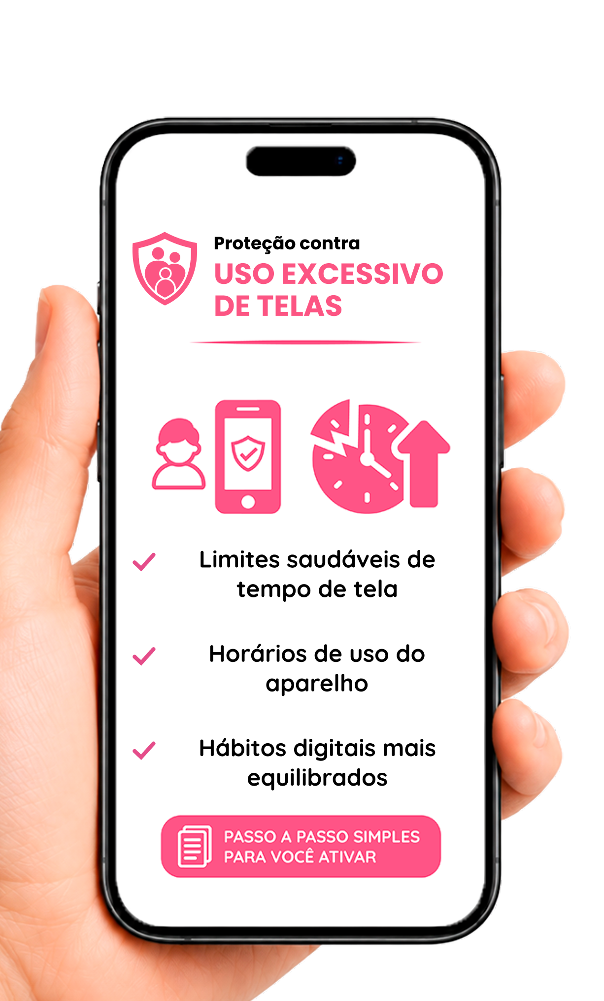 Mockup do módulo Proteção contra Uso Excessivo de Telas